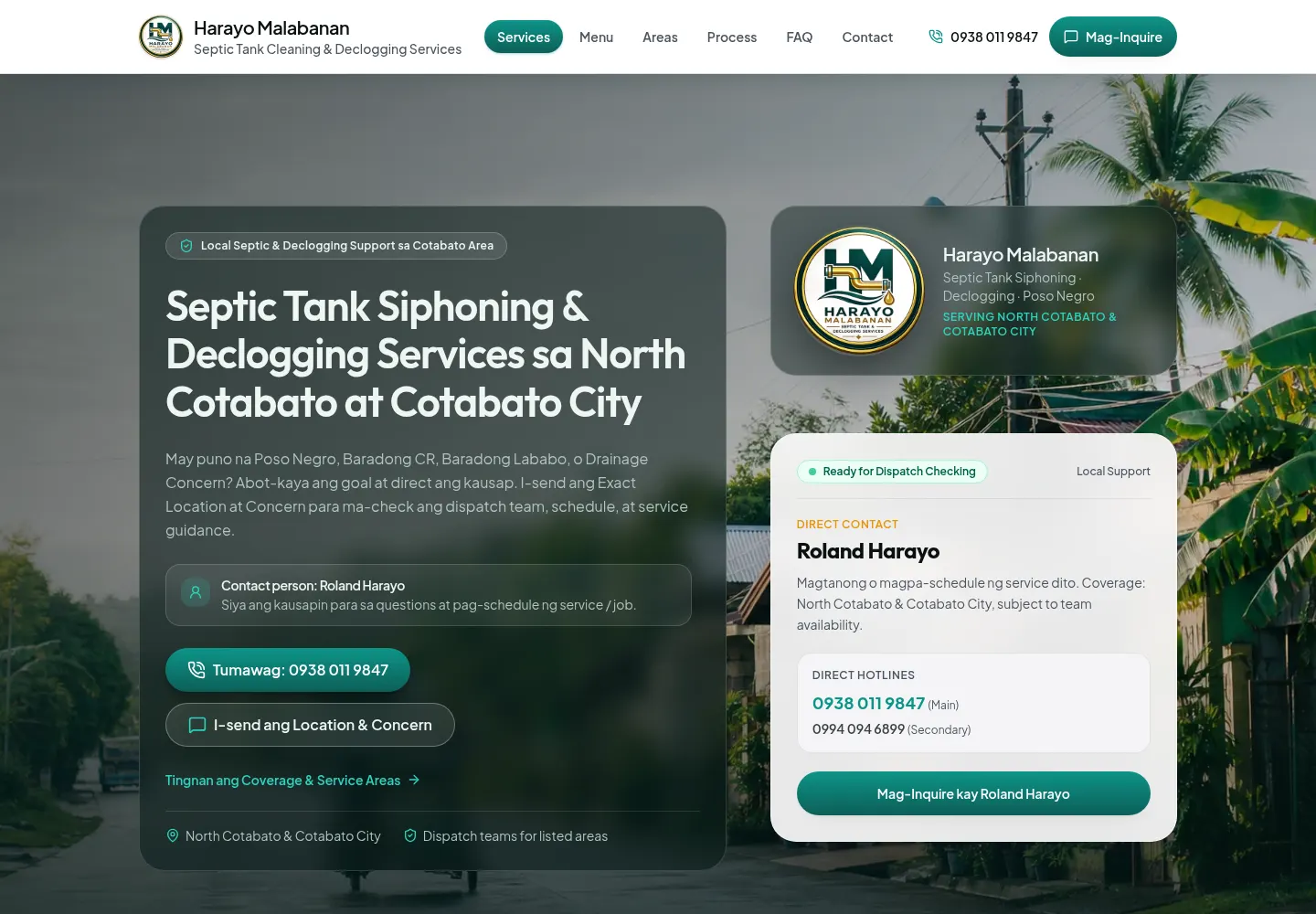 Harayo Malabanan landing page and Facebook brand package designed by We Forge Web