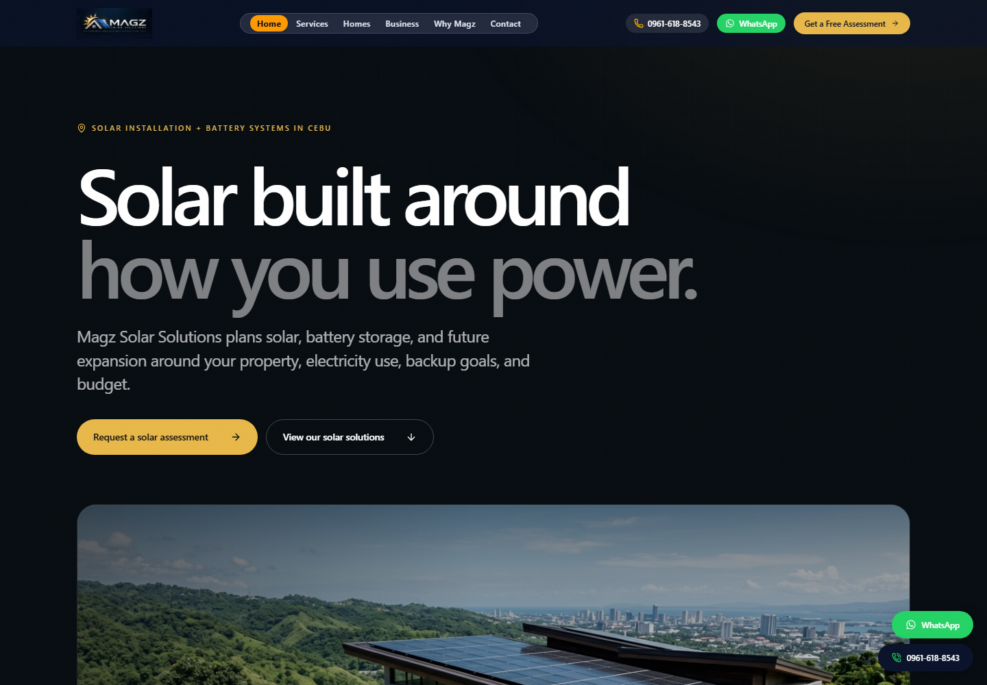 Magz Solar Solutions Cebu landing page created by We Forge Web