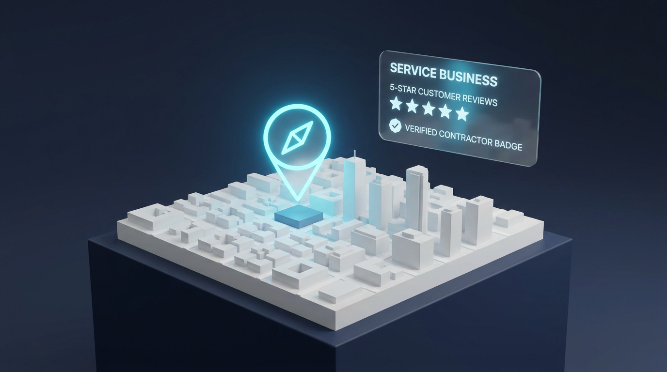 Local map search discovery and Google visibility 3D model